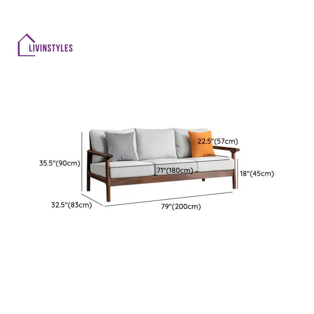 Chaitrali Solid Wood 3 Seater Sofa Set for Living Room
