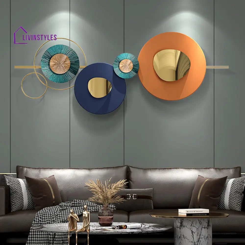 Circles in Multicolour Metal Wall Art