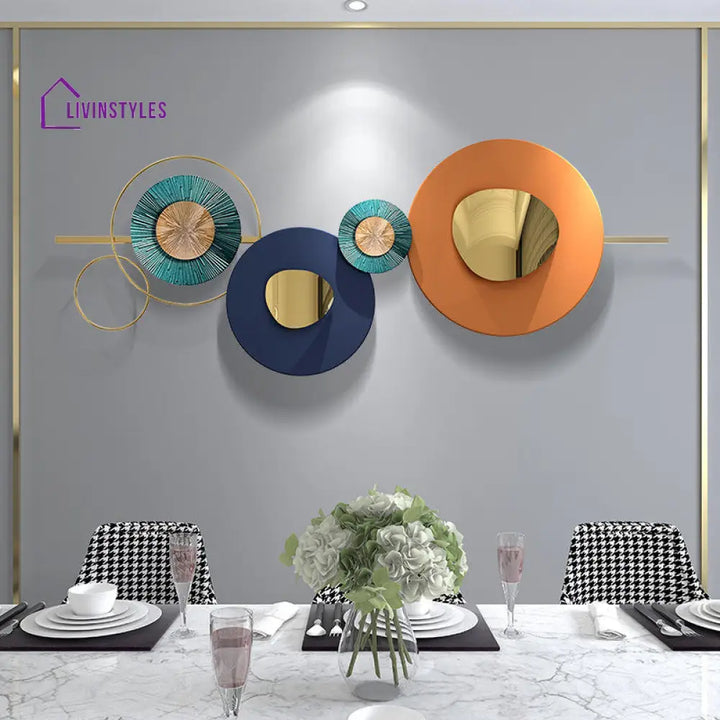 Circles in Multicolour Metal Wall Art