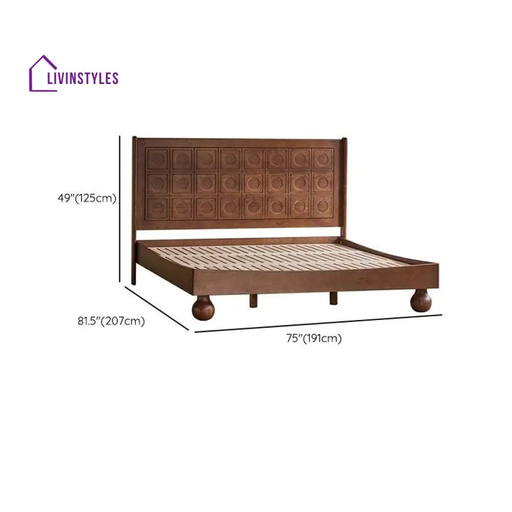 Daria Solid Walnut Wood Bed for Luxury Homes