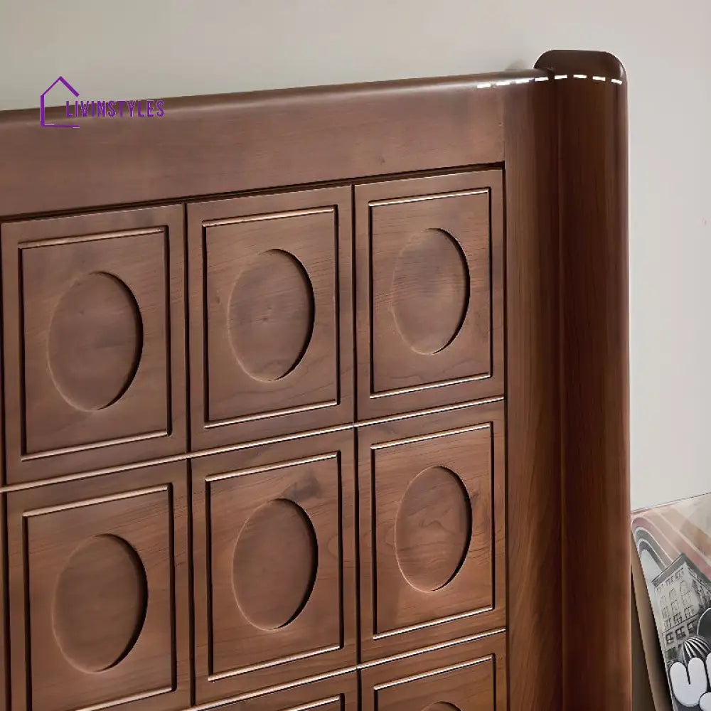 Daria Solid Walnut Wood Bed for Luxury Homes