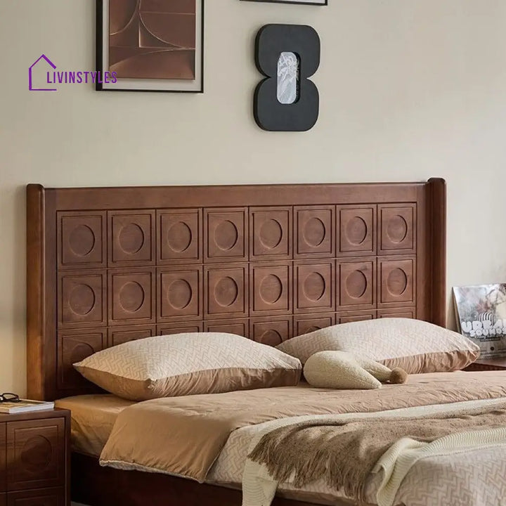 Daria Solid Walnut Wood Bed for Luxury Homes