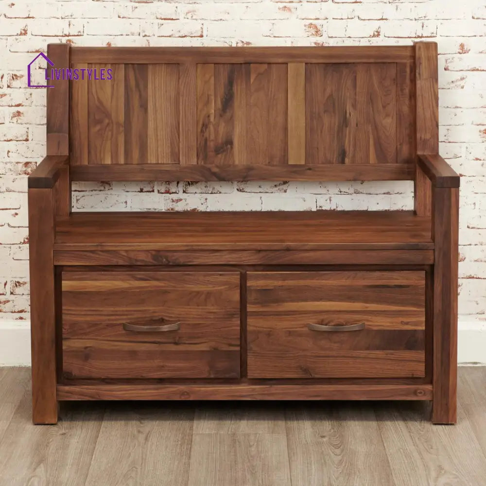 Darshit Sheesham Wood 2 Doors and 4 Shelves Seating Shoe Rack