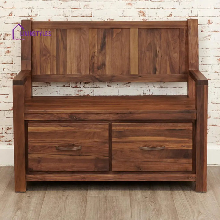 Darshit Sheesham Wood 2 Doors and 4 Shelves Seating Shoe Rack
