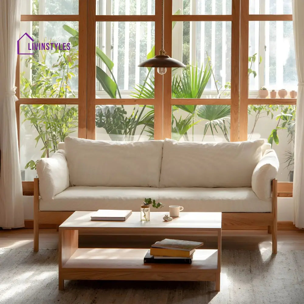 Deepvika Solid Wood 3 Seater Sofa Set for Living Room