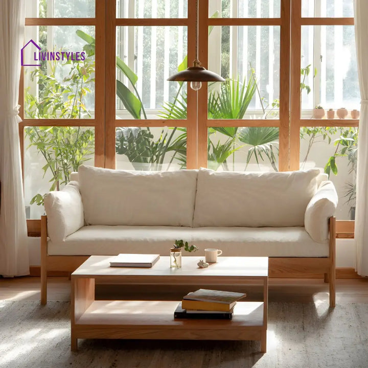 Deepvika Solid Wood 3 Seater Sofa Set for Living Room