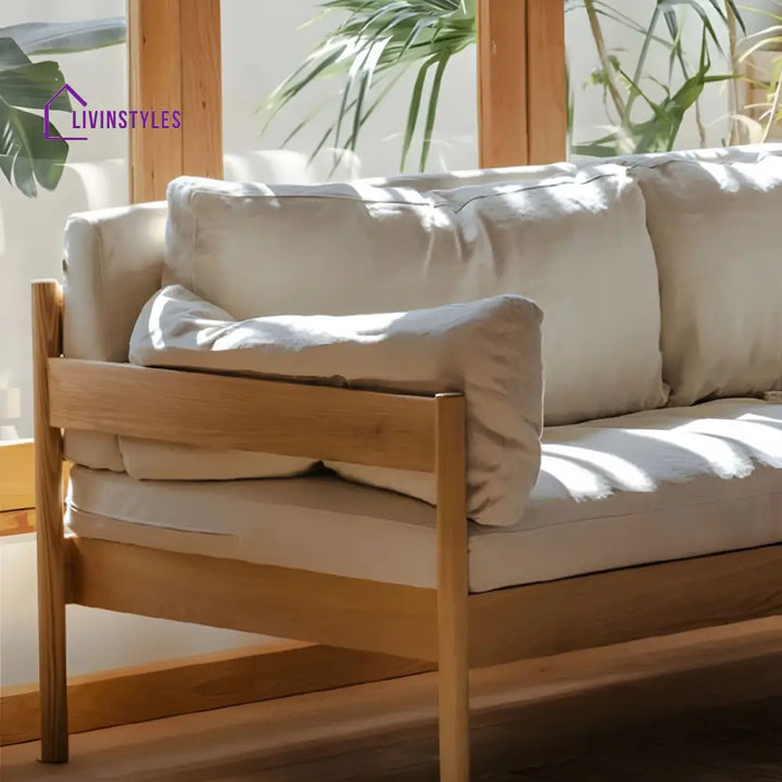 Deepvika Solid Wood 3 Seater Sofa Set for Living Room