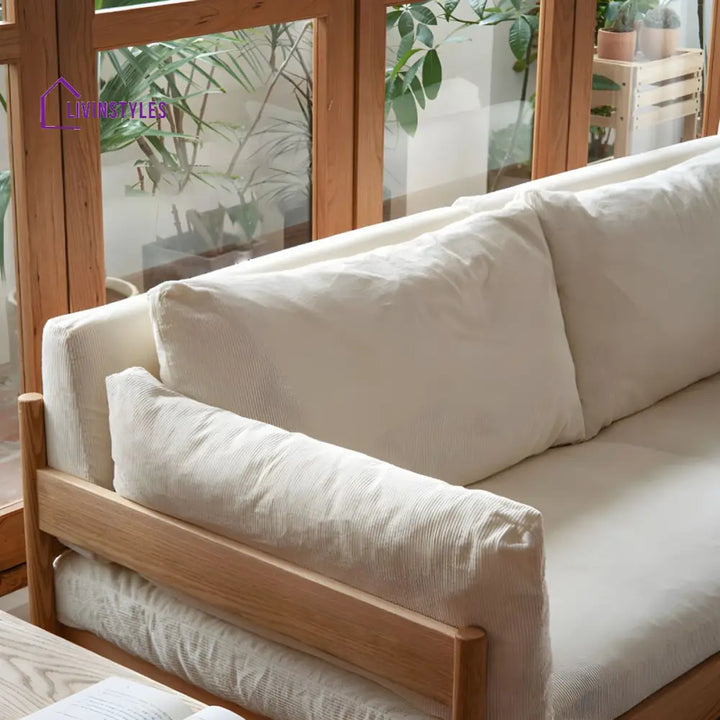 Deepvika Solid Wood 3 Seater Sofa Set for Living Room