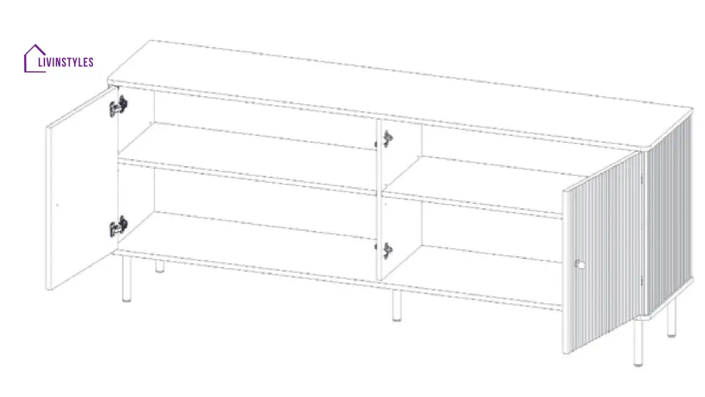 Divyanka White Sideboard For Living Room