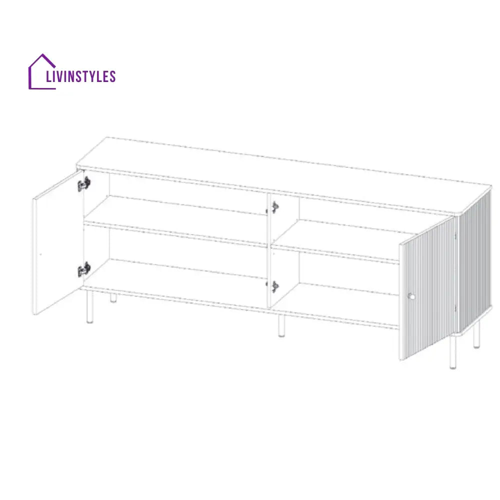 Divyanka White Sideboard For Living Room