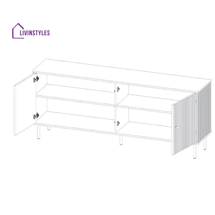 Divyanka White Sideboard For Living Room