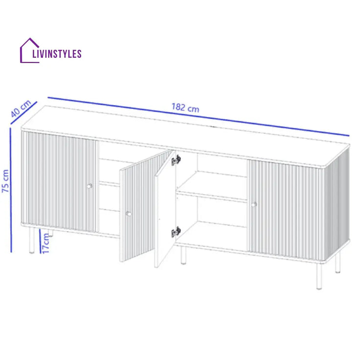 Divyanka White Sideboard For Living Room