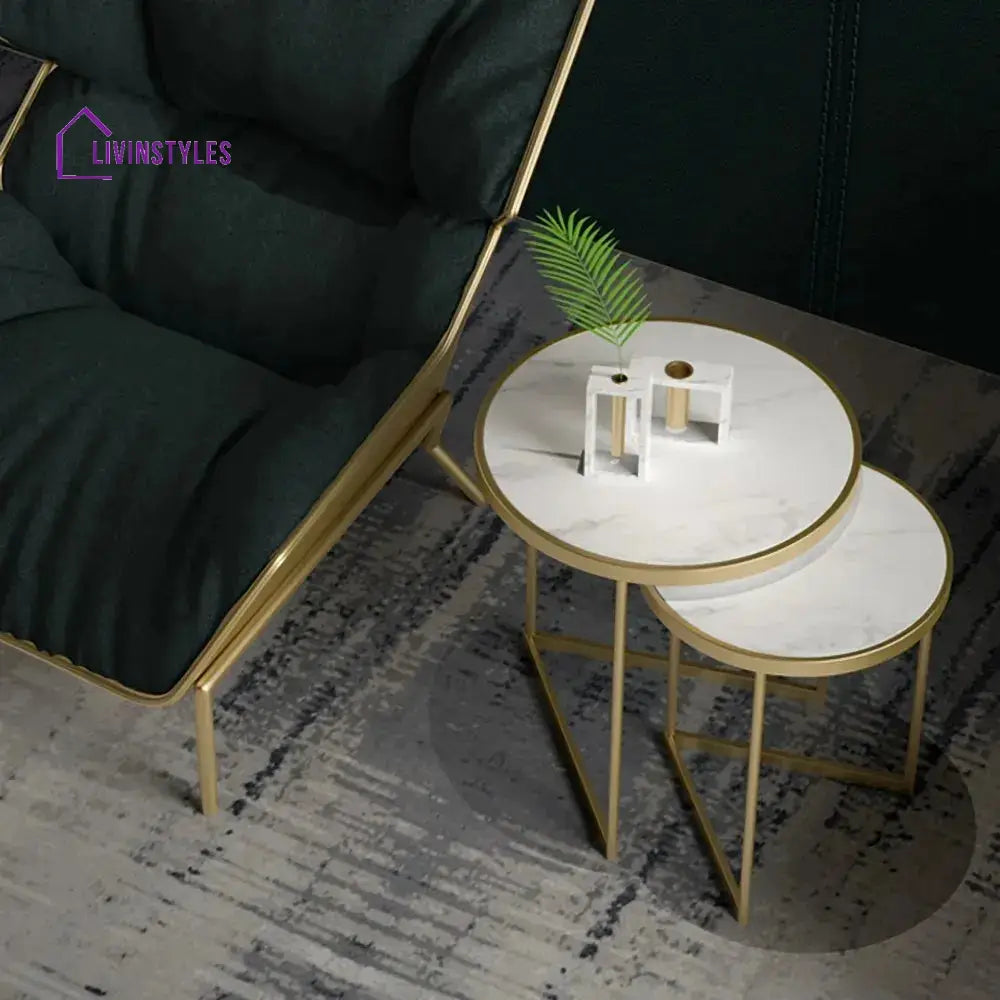 Duo Golden Metal Nesting Side Tables