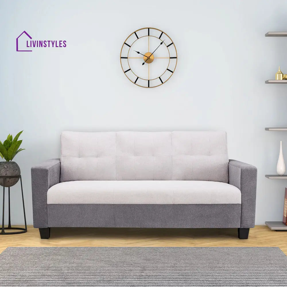 Ease Cool Grey Fabric 3 Seater Sofa Sofa Set