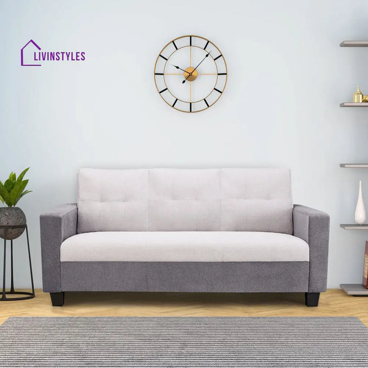 Ease Cool Grey Fabric 3 Seater Sofa Sofa Set