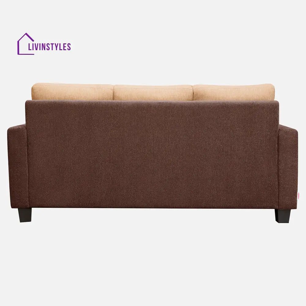Ease Sand Brown Fabric 3 Seater Sofa Sofa Set