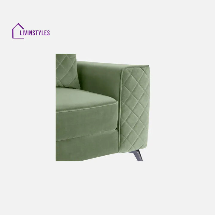 Efim Jade Green Fabric 2 Seater Sofa With Lounger