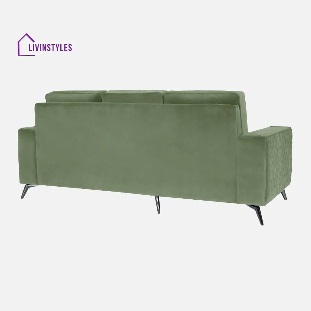 Efim Jade Green Fabric 2 Seater Sofa With Lounger