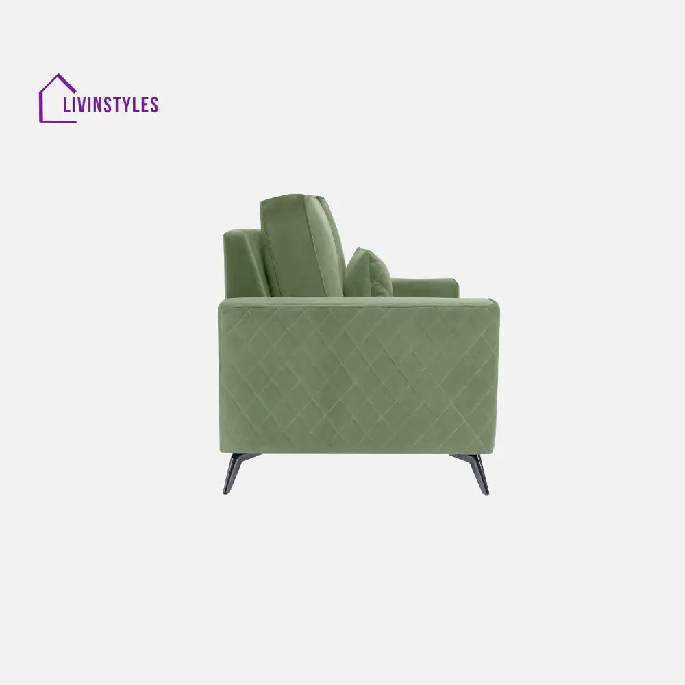 Efim Jade Green Fabric 2 Seater Sofa With Lounger
