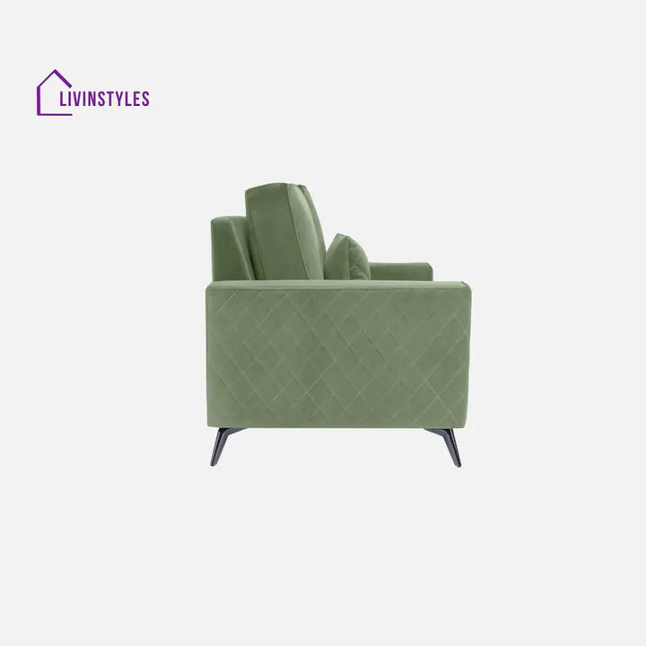 Efim Jade Green Fabric 2 Seater Sofa With Lounger
