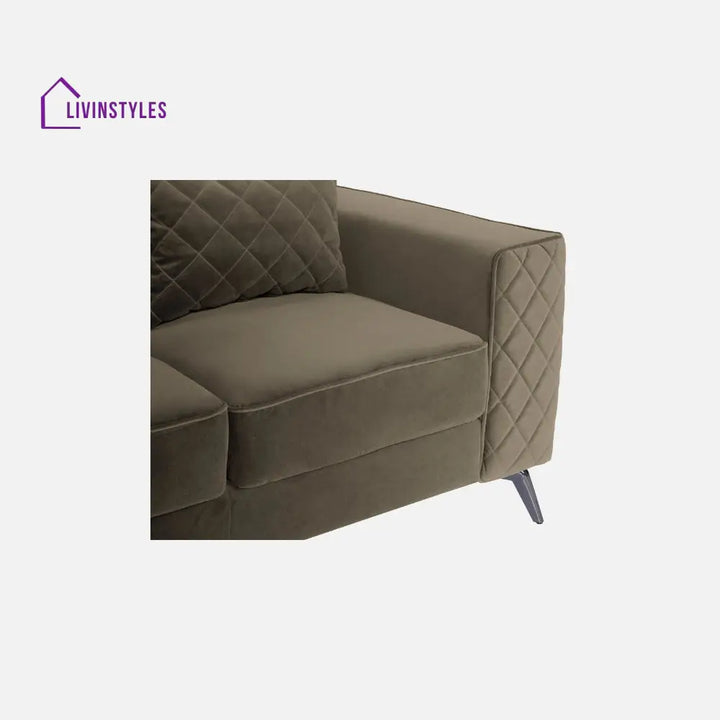 Efim Quartz Brown Fabric 2 Seater Sofa With Lounger