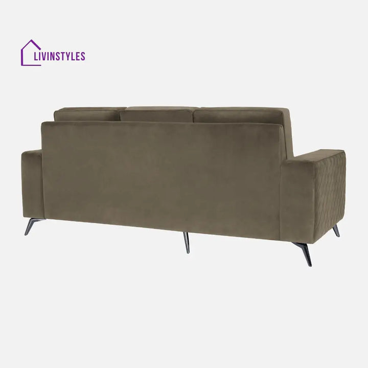 Efim Quartz Brown Fabric 2 Seater Sofa With Lounger