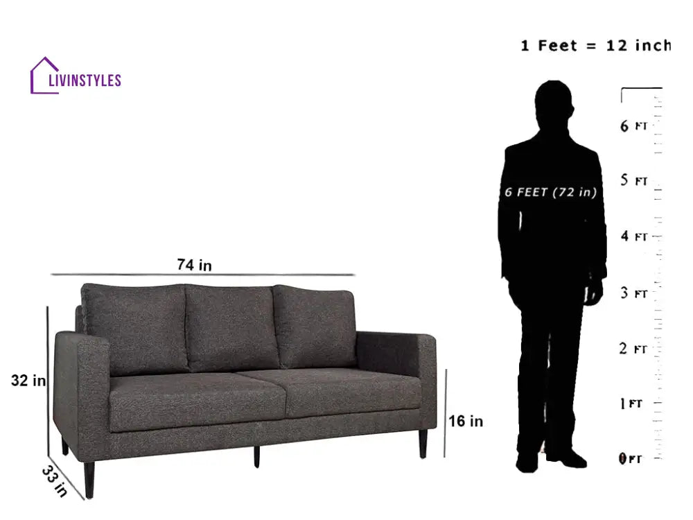 Ekta Sofa in Dark Grey Sofa