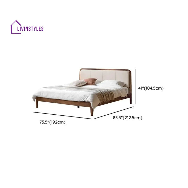 Elina Solid Walnut Wood Bed for Luxury Homes
