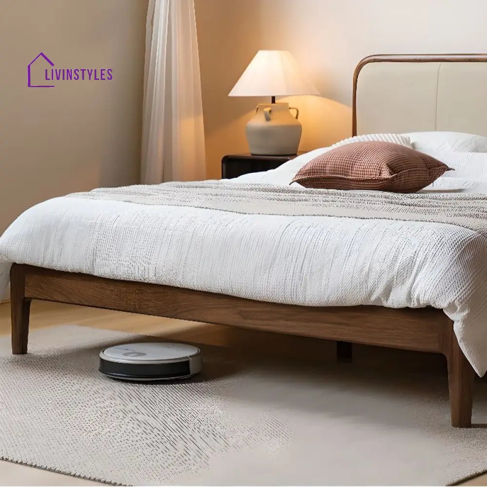 Elina Solid Walnut Wood Bed for Luxury Homes