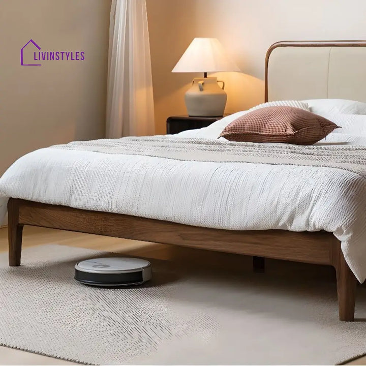 Elina Solid Walnut Wood Bed for Luxury Homes