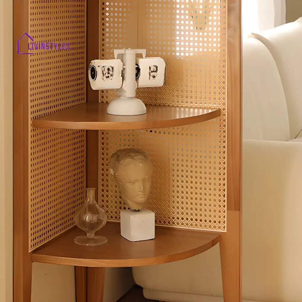 Elowen Wooden and Cane Weaving Bookshelves