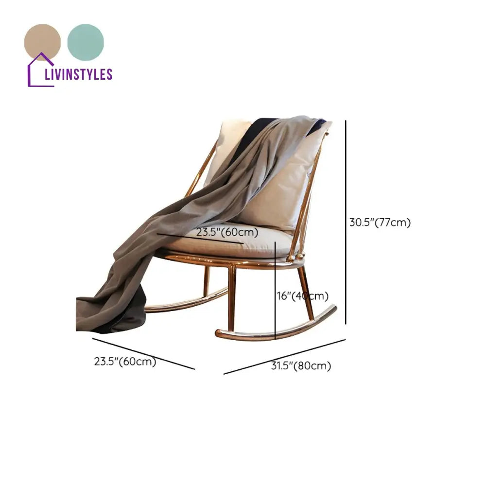 Esme Stainless Steel Rocking Chair for Living Room