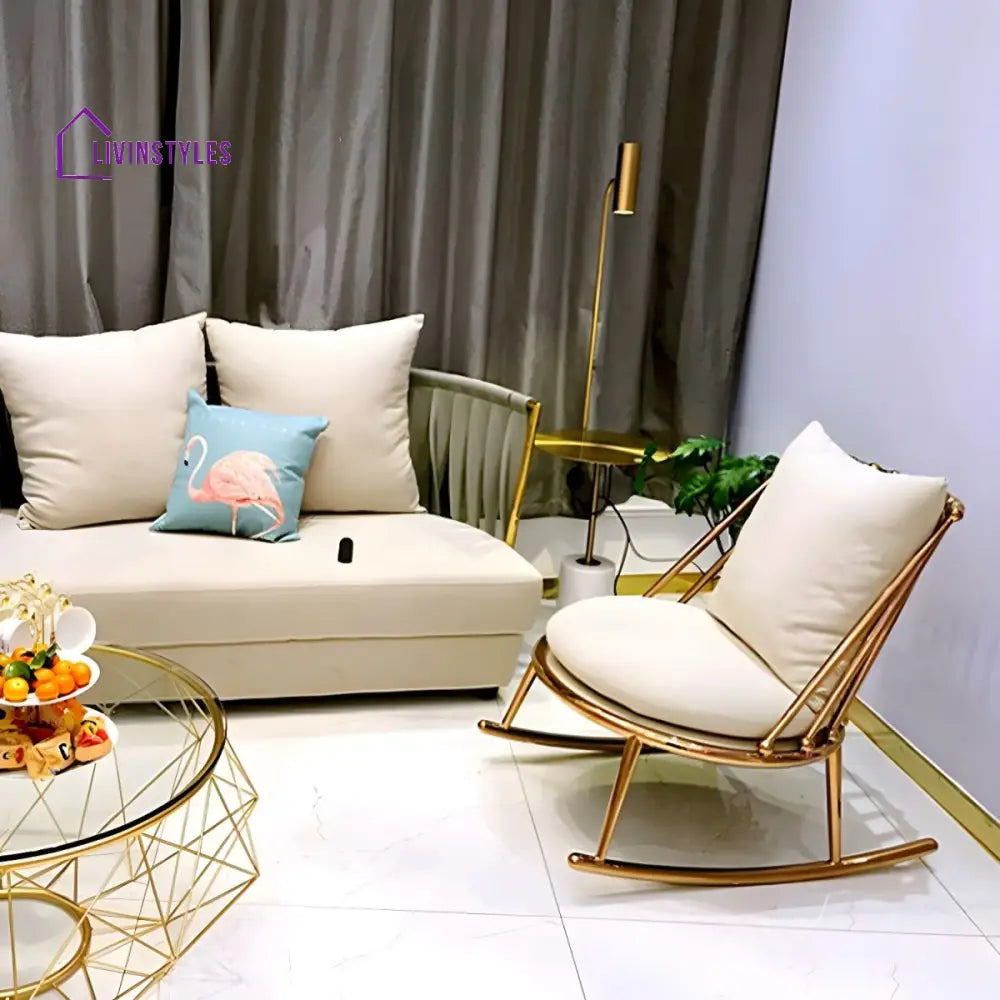 Esme Stainless Steel Rocking Chair for Living Room