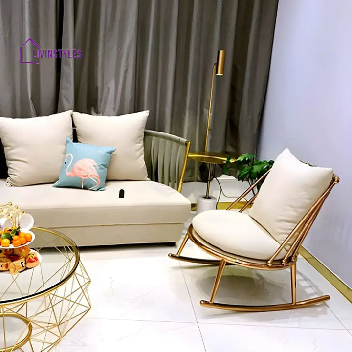 Esme Stainless Steel Rocking Chair for Living Room