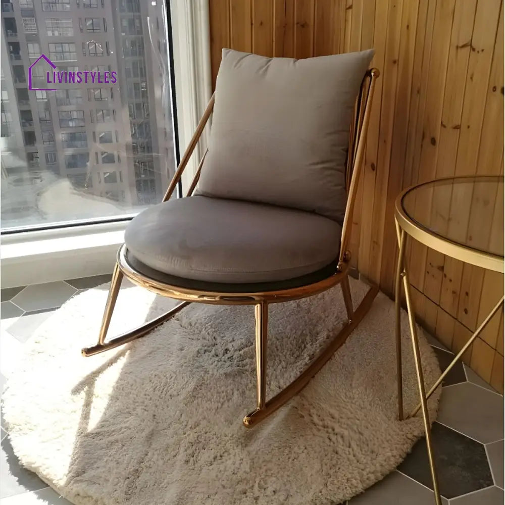 Esme Stainless Steel Rocking Chair for Living Room