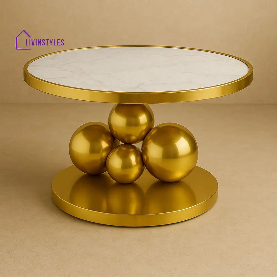 Feodora Stainless Steel Gold Finish Coffee Table for Living Room