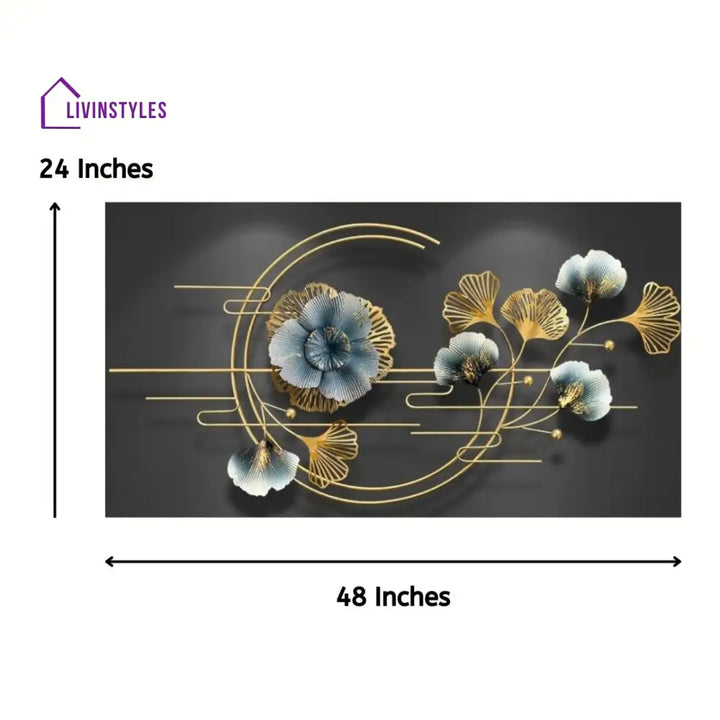 Floral Abstract Multicolour Metal Wall Art