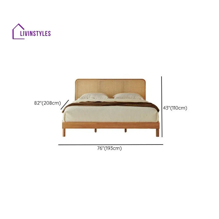 Galina Solid Oak Wood Bed for Luxury Homes