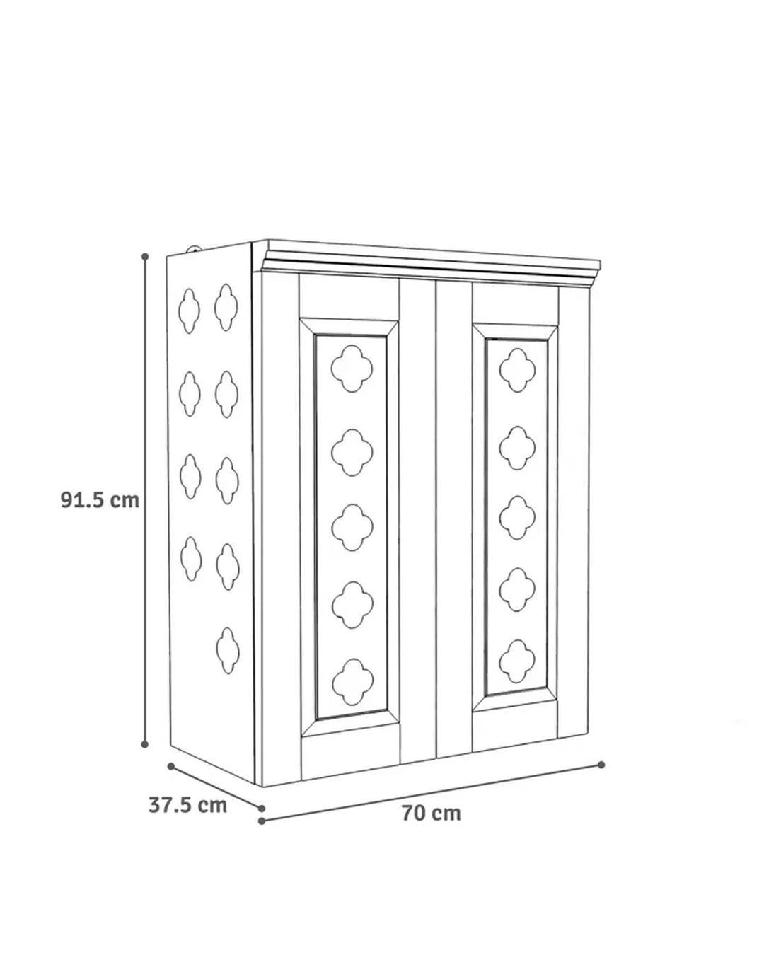 Elena - Traditional Pooja Mandir for Home with Doors, Brass Bells & Lamps | Handcrafted Wooden Home Temple