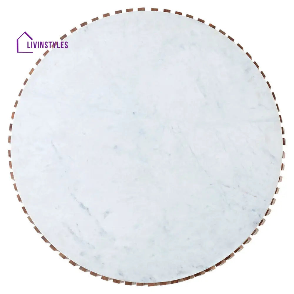 Hrithik Sheesham Wood Coffee Table With White Marble Top (Nest Shape Base) Coffee Table