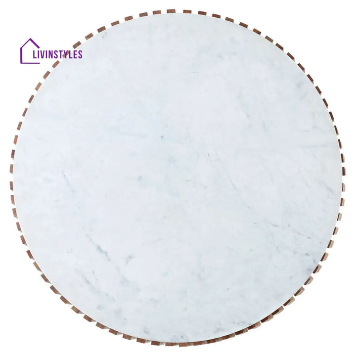 Hrithik Sheesham Wood Coffee Table With White Marble Top (Nest Shape Base) Coffee Table