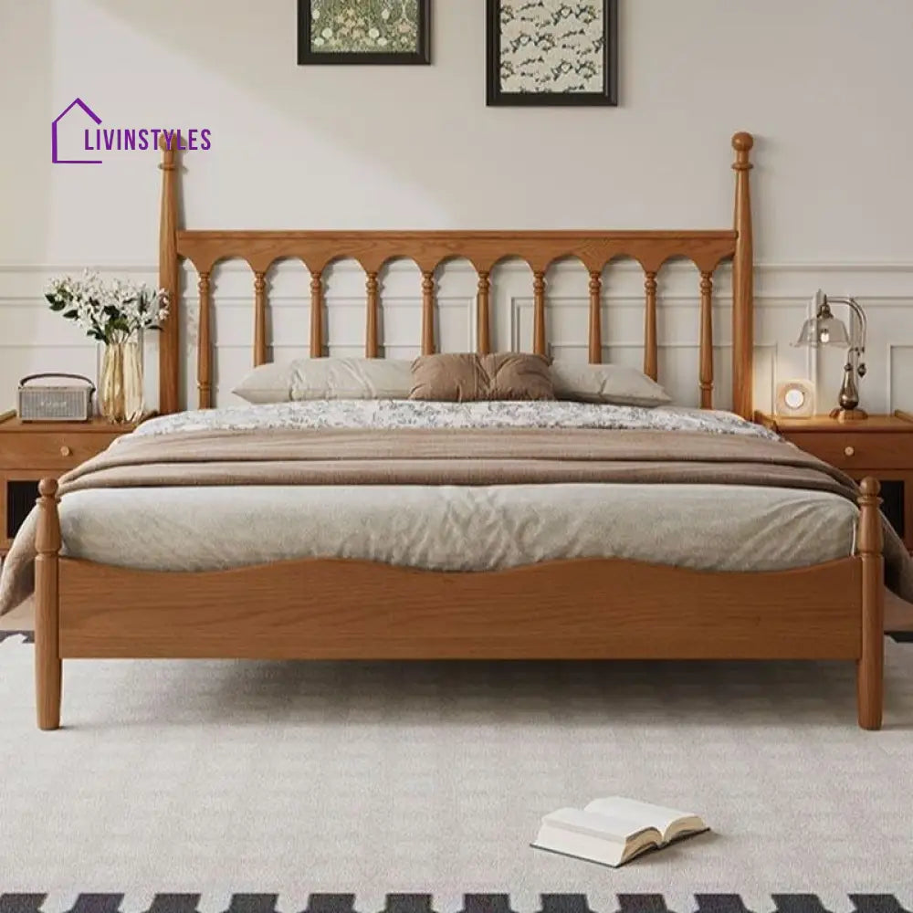 Irina Solid Walnut Wood Bed for Luxury Homes