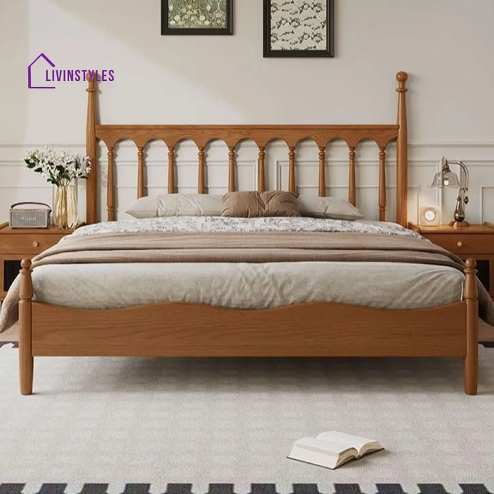 Irina Solid Walnut Wood Bed for Luxury Homes