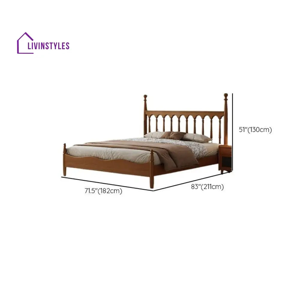 Irina Solid Walnut Wood Bed for Luxury Homes