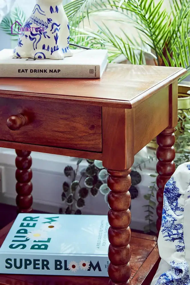 Iskra Solid Wood Side Table for Living Room