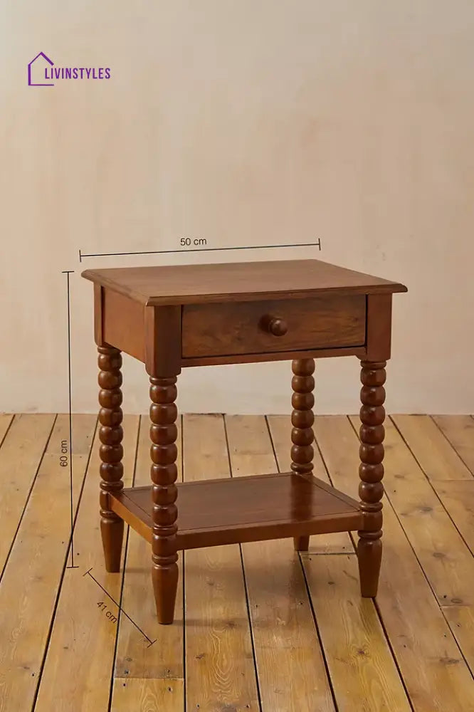 Iskra Solid Wood Side Table for Living Room