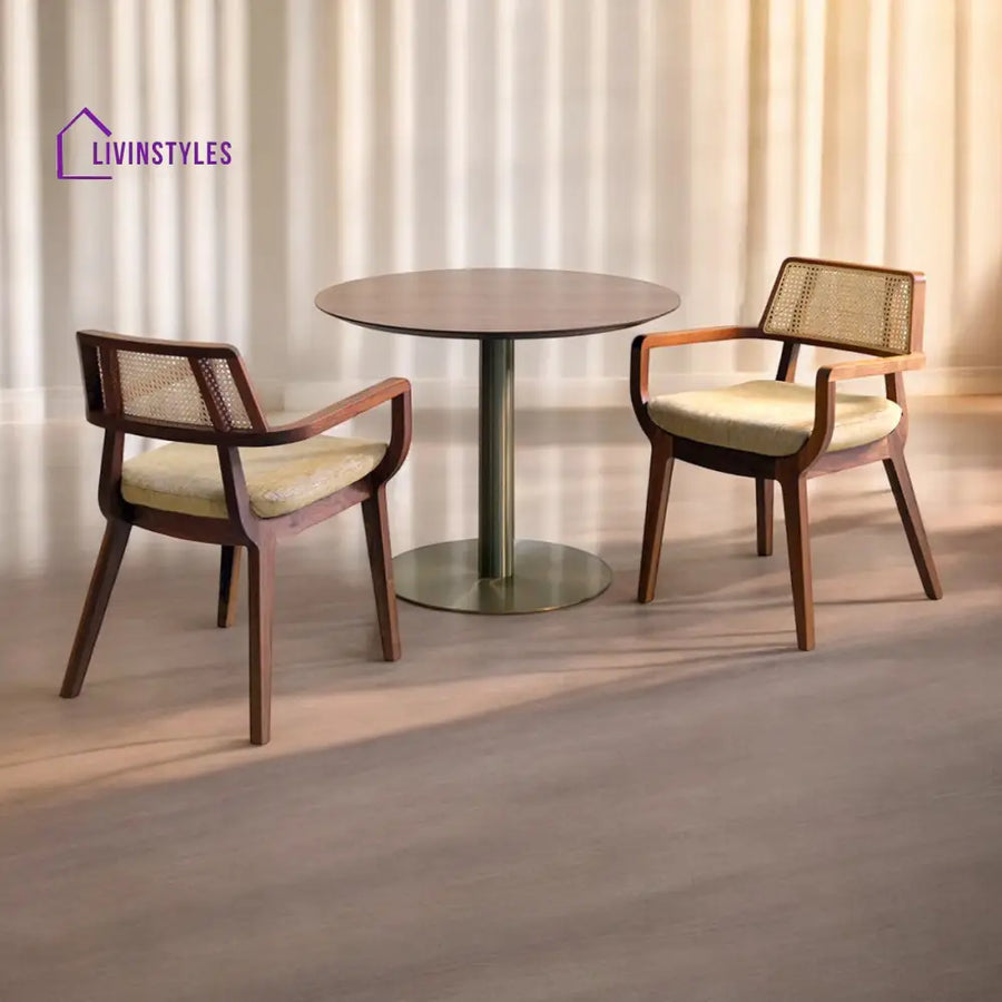 Izmail Solid Sheesham Wood & Rattan Dining Chair - Single chair