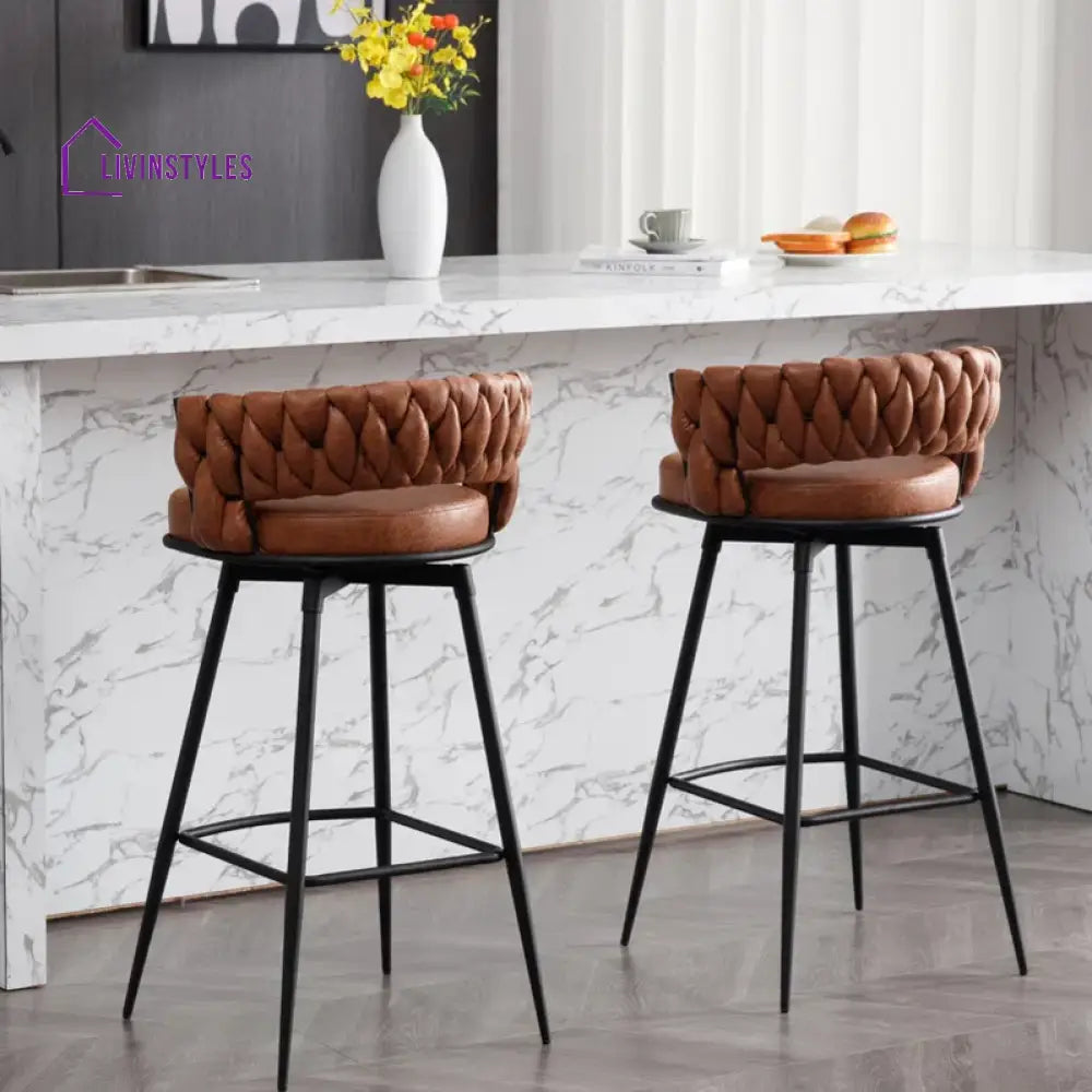 Jatin Whisky Brown Presley Bar Stool