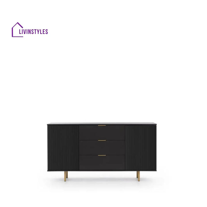 Jhanvi Modern Stainless Steel And Mdf Console Table With Storage