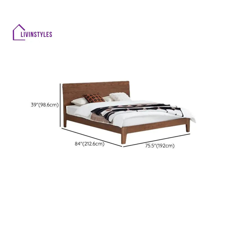 Karina Solid Walnut Wood Bed for Luxury Homes